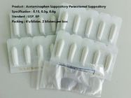 Medicamentação do supositório do Acetaminophen, supositório do paracetamol para g dos bebês 0,15 - 0,6