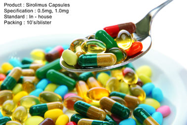 Sirolimus encerra 0.5mg, medicamentações 1.0mg orais