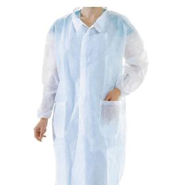 Vestido cirúrgico não tecido descartável do punho de Kniffed do revestimento do laboratório de SMS/Pp para a clínica