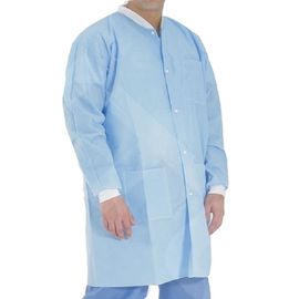 Vestido cirúrgico não tecido descartável do punho de Kniffed do revestimento do laboratório de SMS/Pp para a clínica