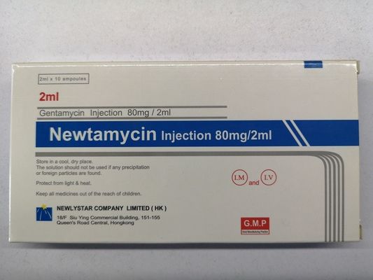 Antibióticos Parenteral 40mg/2ml 80mg/2ml do volume pequeno da injeção do sulfato de Gentamycin